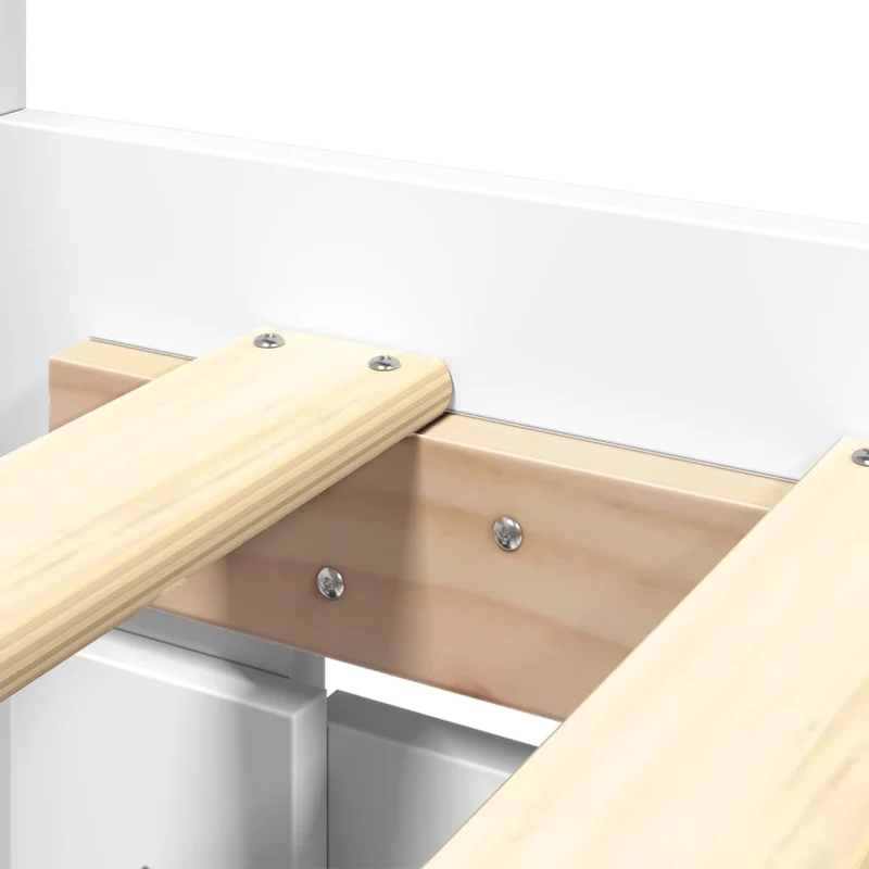 Bettgestell 200x200cm Weiß Holzwerkstoff Bett Lattenrost Doppelbett