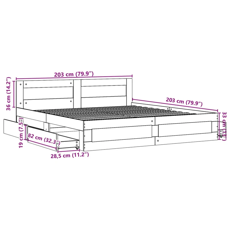 Bettgestell 200x200cm Weiß Holzwerkstoff Bett Lattenrost Doppelbett