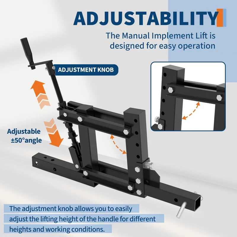1-Punkt Aufnahme Anbaugerät 2 Zoll Universal ATV UTV Traktoren Anhänger