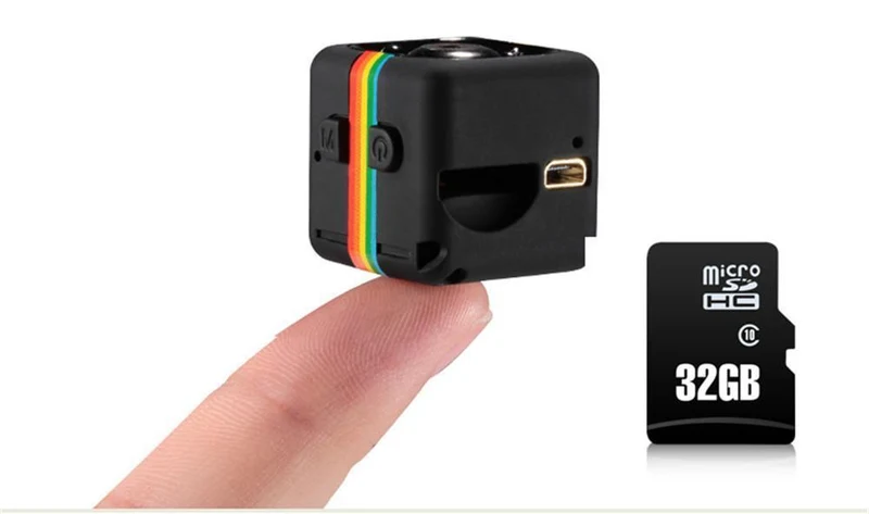 Mini Kamera 1080P HD – Bewegungserkennung, Loop-Aufnahme, 100 Min Akkulaufzeit, micro SD bis 32 GB, mit Halter für Auto & Fahrrad