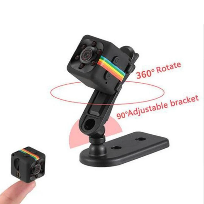 Mini Kamera 1080P HD – Bewegungserkennung, Loop-Aufnahme, 100 Min Akkulaufzeit, micro SD bis 32 GB, mit Halter für Auto & Fahrrad