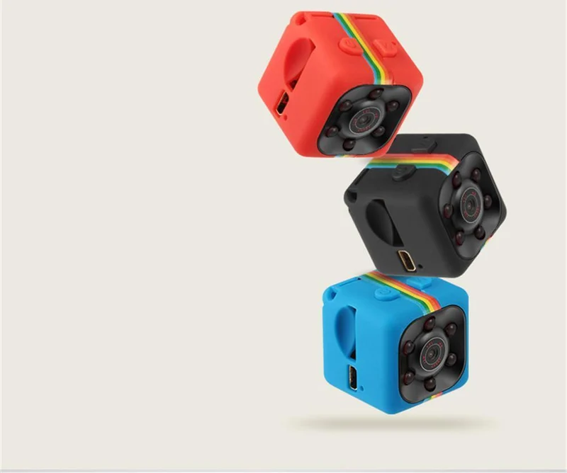 Mini Kamera 1080P HD – Bewegungserkennung, Loop-Aufnahme, 100 Min Akkulaufzeit, micro SD bis 32 GB, mit Halter für Auto & Fahrrad