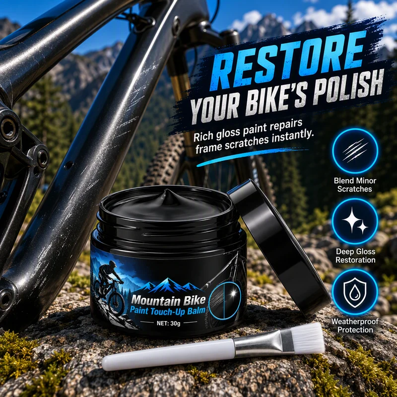🚲 NUR HEUTE 50 % RABATT!! 🎨 Fahrradrahmen-Lackausbesserungspaste mit Pinsel zur Reparatur von Kratzern und Abnutzungsspuren an Mountainbikes⠋