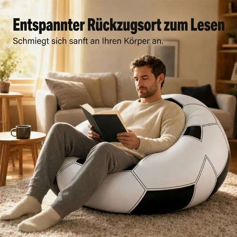 📢📢40% RABATT !!⏰Aufblasbares Sofa in Fußballform aus PVC