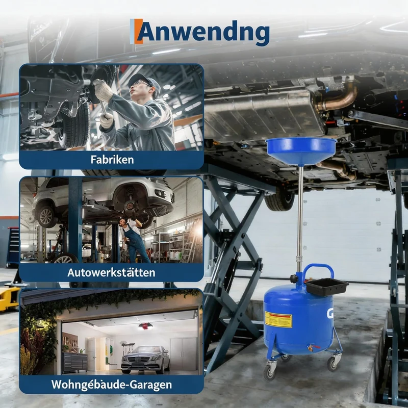 Ölauffangwagen 30L Ölablassgerät Höhenverstellbar 70-157cm Auffangbehälter