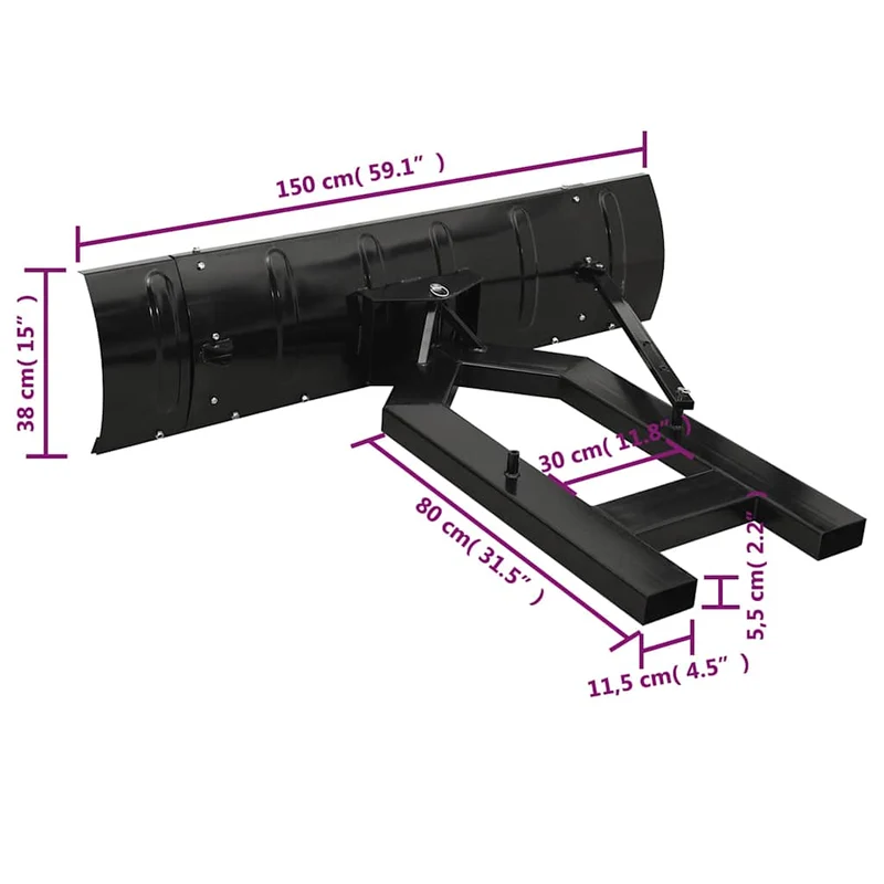 Schneeschild für Gabelstapler 150x38cm Stahlblech Räumschild Winkelverstellbar