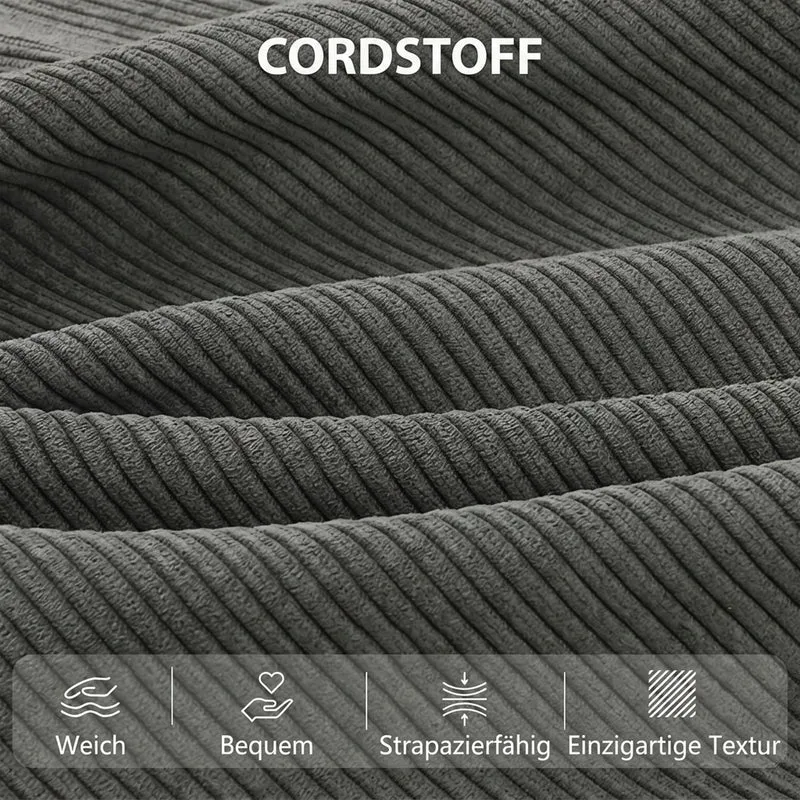 Schlafsofa Verstellbare Rückenlehne Bettfunktion Stauraum Cordbezug