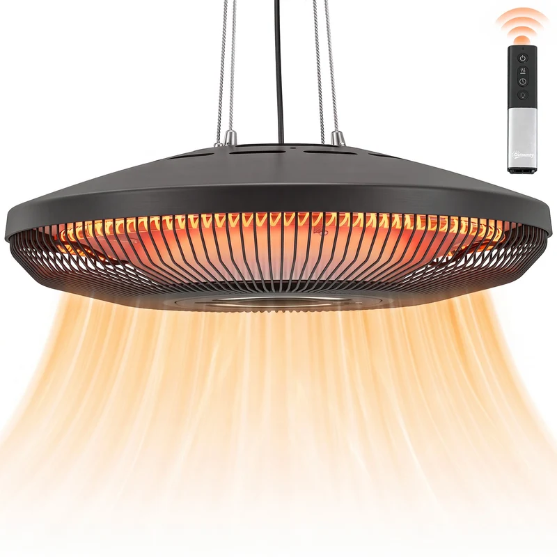 Infrarot Heizstrahler Decke 2000W Carbonfaser LED Licht Fernbedienung