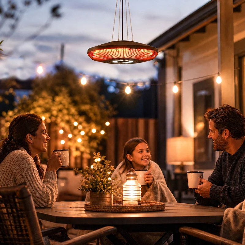 Infrarot Heizstrahler Decke 2000W Carbonfaser LED Licht Fernbedienung