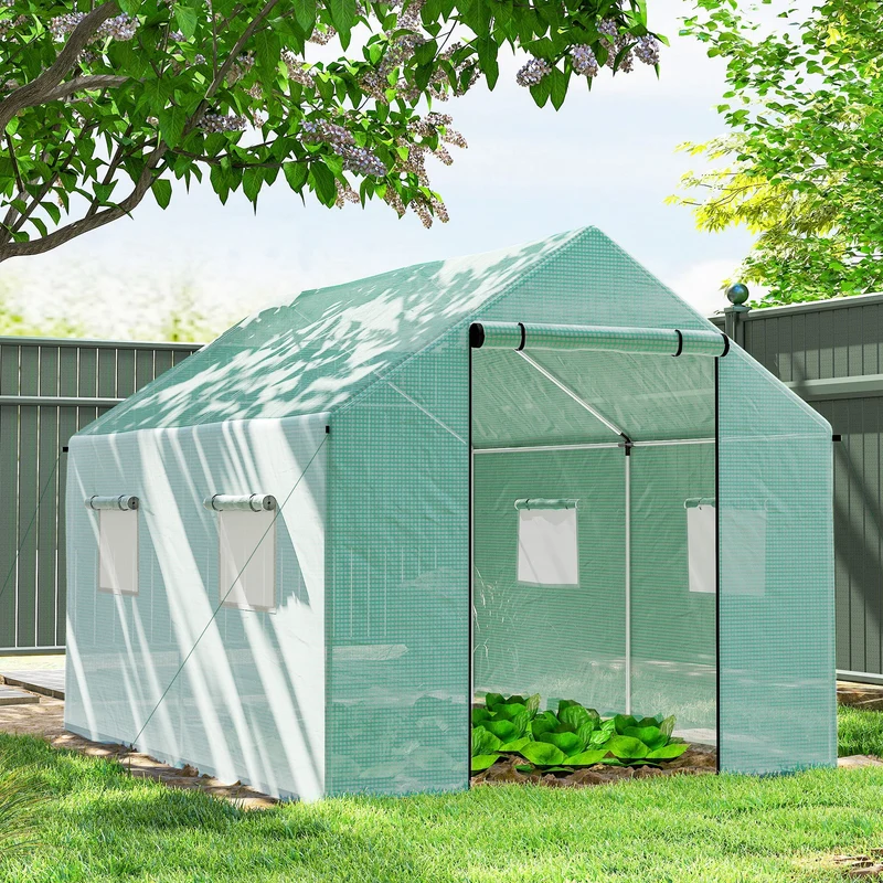Foliengewächshaus 2x3x2m Gewölbt Treibhaus Rollfenster UV-Schutz