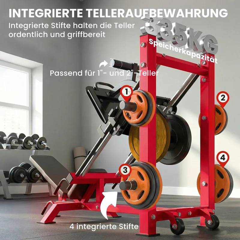 Beinpresse Verstellbar Rollen Beinverlängerung Wadenheben Stahl 455kg