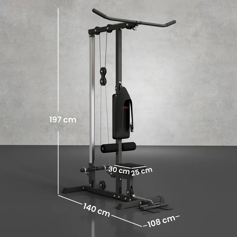 Kraftstation Latzugturm Kabelzugstation Ruderzug Fitnessgerät Heimtraining