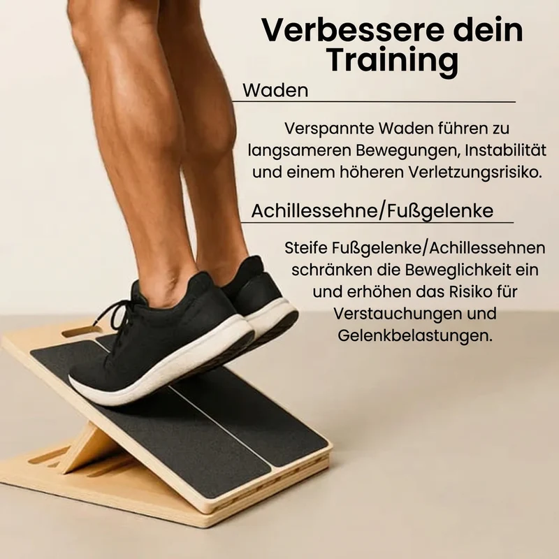 📢📢50% RABATT !!⏰Verstellbares schräges Holzbrett zum Dehnen der Waden