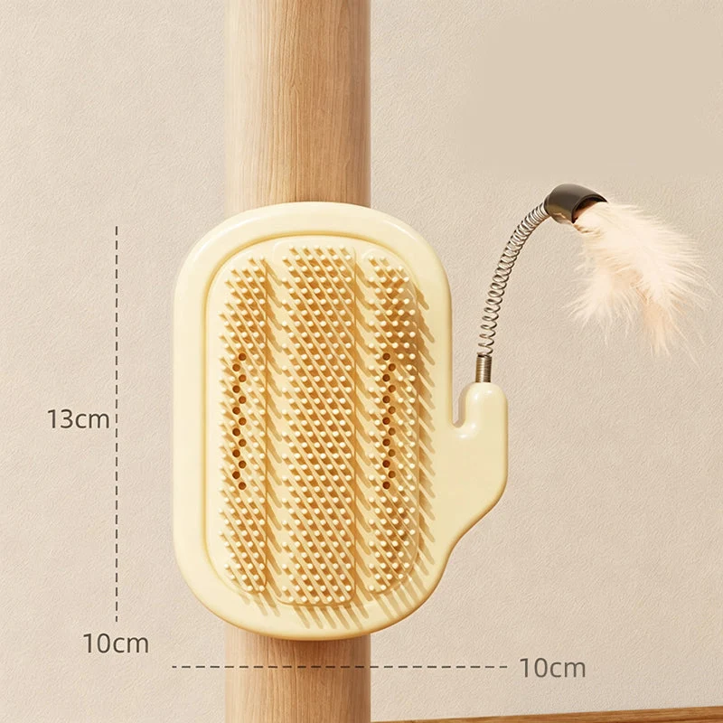 2-in-1 Eck-Fellpflegebürste für Haustiere mit Federstab