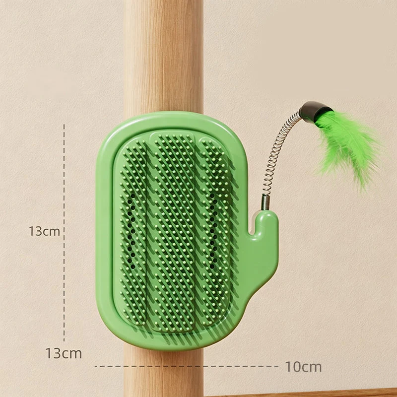 2-in-1 Eck-Fellpflegebürste für Haustiere mit Federstab