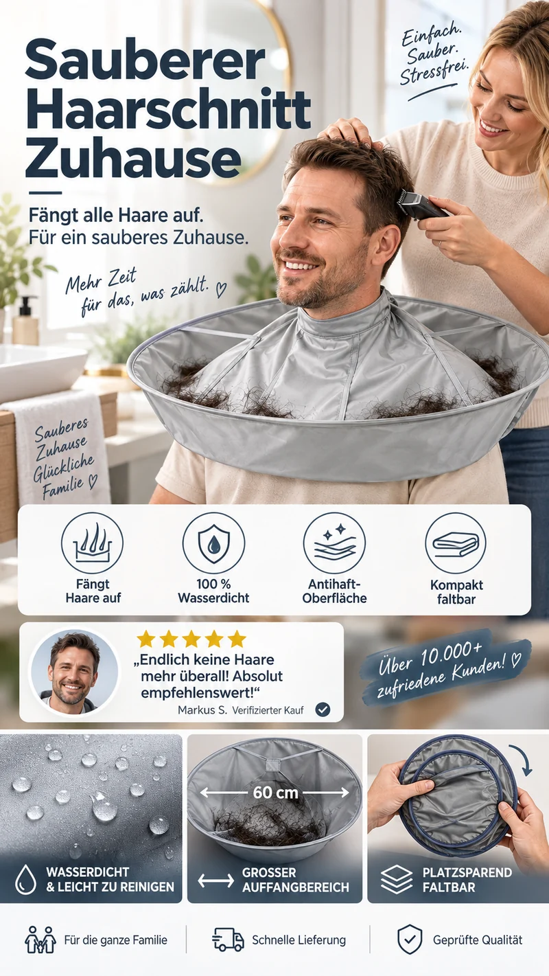 ✂️ 50% RABATT! 💇 Grauer Friseurumhang für Erwachsene – atmungsaktiv & geruchsneutral, für Schneiden & Färben