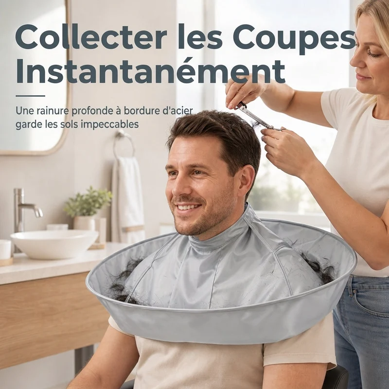 ✂️ 50% RABATT! 💇 Grauer Friseurumhang für Erwachsene – atmungsaktiv & geruchsneutral, für Schneiden & Färben