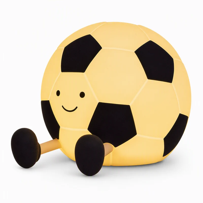 ⚽🌙 Taktile Silikon-Nachtlampe Fußball – Wiederaufladbar, sanftes Licht, ideal für den Nachttisch