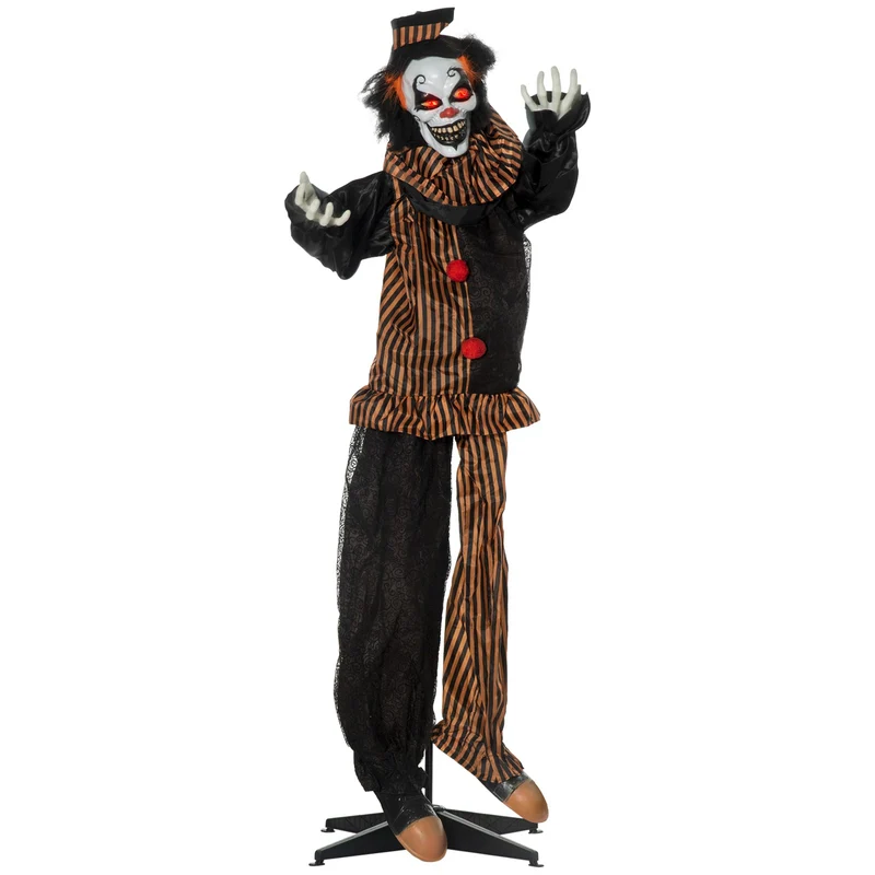 153cm Animatronic Halloween Horror Clown Gruselfigur Deko Sound Licht Effekte