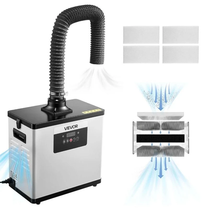 Schweißrauchabsauger 145W Lötrauchabsorber 510m³/h 10 Stufen HEPA Filter