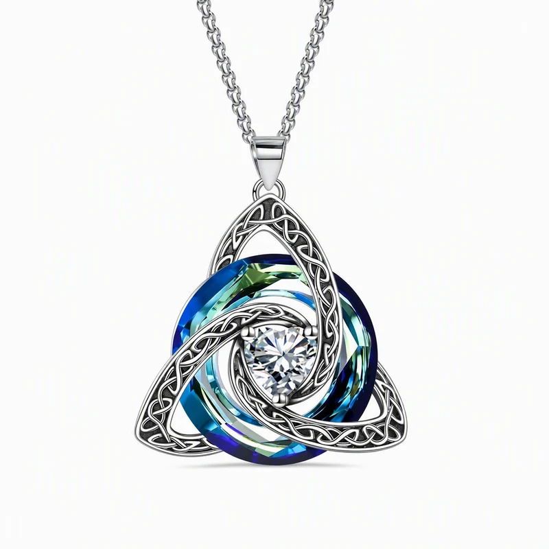 💜50% RABATT✨Keltische Knoten-Halskette mit Monatsstein und Herzanhänger, elegantes Geschenk für Frauen💫