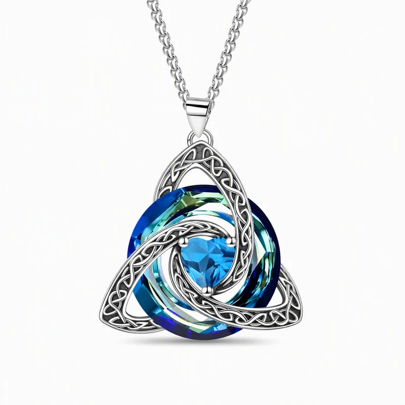 💜50% RABATT✨Keltische Knoten-Halskette mit Monatsstein und Herzanhänger, elegantes Geschenk für Frauen💫
