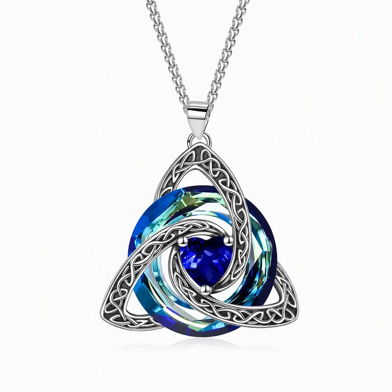 💜50% RABATT✨Keltische Knoten-Halskette mit Monatsstein und Herzanhänger, elegantes Geschenk für Frauen💫