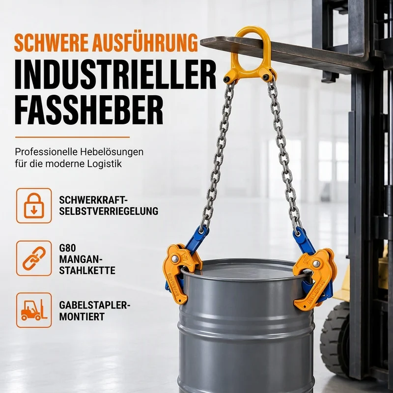 🛢️50 % RABATT✨Stabile Hebezange für Ölfässer – Hebevorrichtung für Gabelstapler und Kräne zum Heben von Stahl- und Metallfässern, robustes und sicheres Heben💥