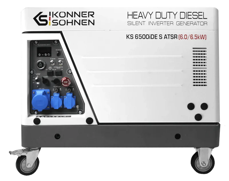 "Könner & Söhnen" Diesel Inverter Generator in Soundproof Casing KS 6500iDE S ATSR - 6kVA Nennleistung - Dieselmotor - 230V