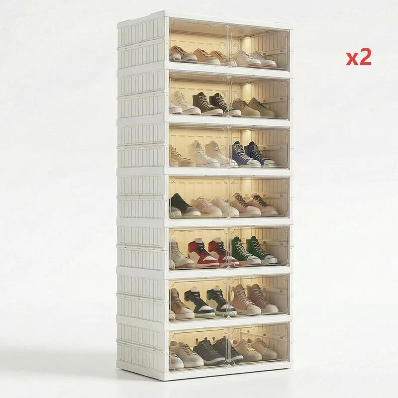 🥾50% OFF !!!⏰Foldable Installation-Free Shoe Cabinet with Clear Doors