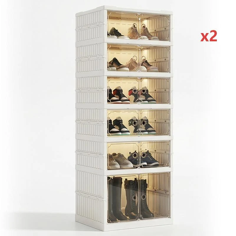 🥾50% OFF !!!⏰Foldable Installation-Free Shoe Cabinet with Clear Doors