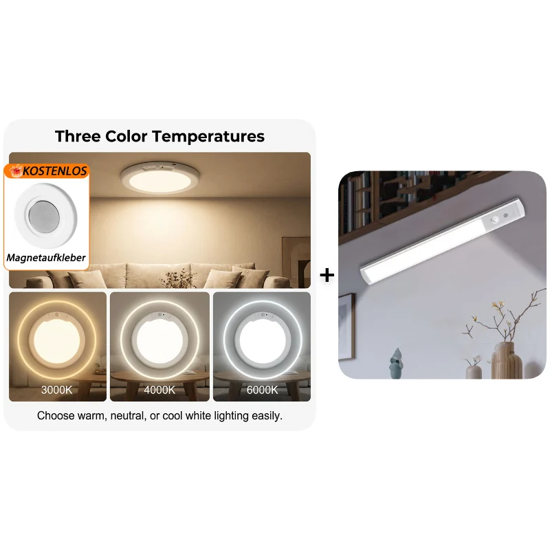 💎50% Rabatt✨Wiederaufladbare LED-Deckenleuchte mit Bewegungssensor💡⚡Licht per Sprachbefehl – Schluss mit dem lästigen Drücken von Schaltern🔌