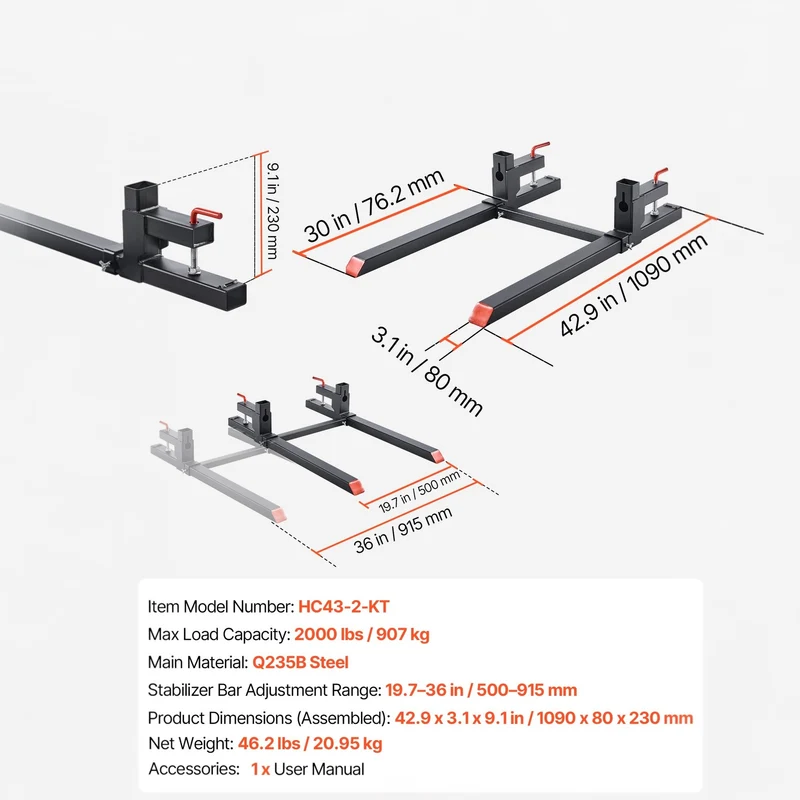 Palettengabel Tragkraft Gabelzinken Gabelträger Stabilisator