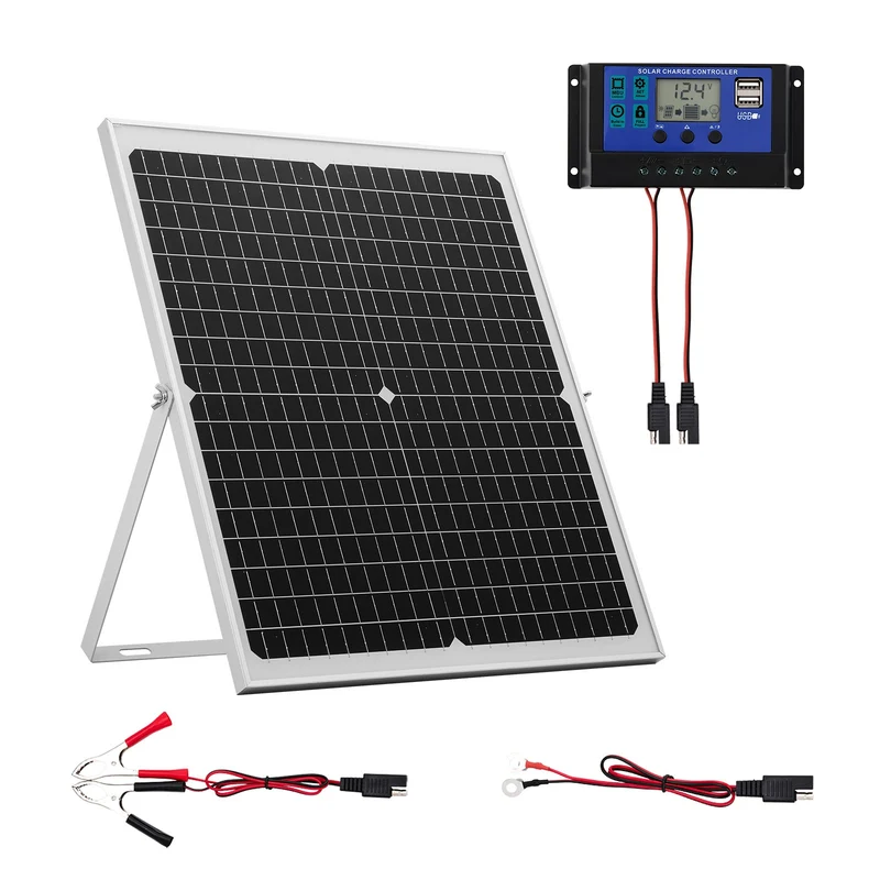 12V Monokristallines Solarpanel 30W Laderegler Batterieladegerät