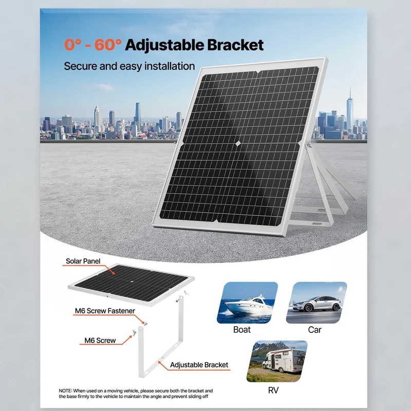 12V Monokristallines Solarpanel 30W Laderegler Batterieladegerät
