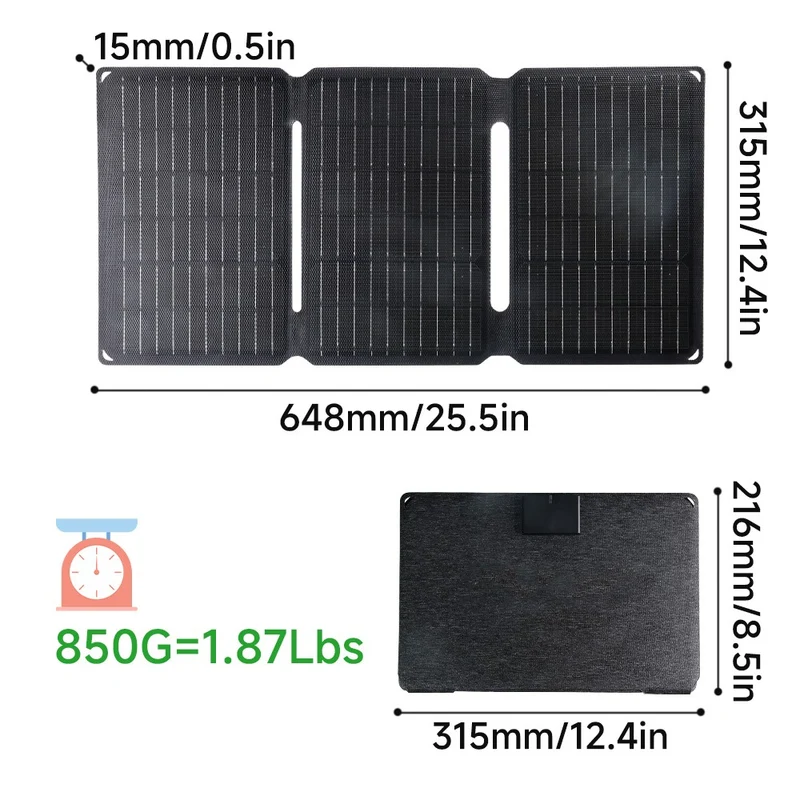 30W Solarpanel Solarladegerät USB-C USB-A Powerbank Camping