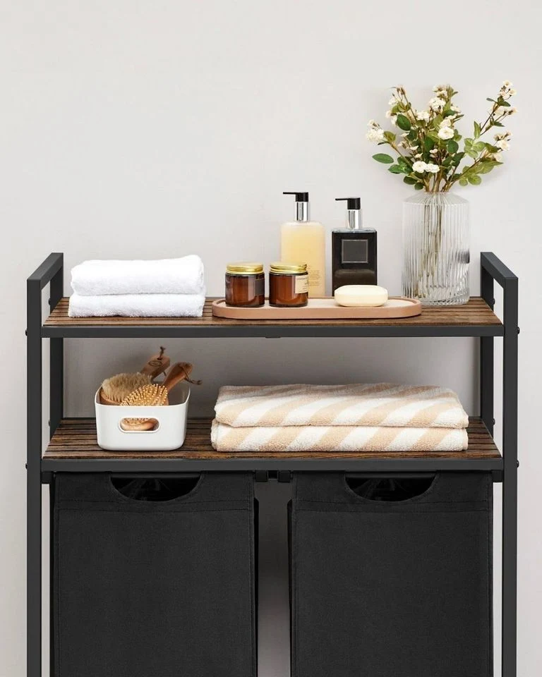 Wäschekorb 2x46L Wäschesammler Wäschebox Wäschetrenner Sortierkorb