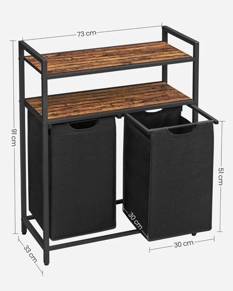 Wäschekorb 2x46L Wäschesammler Wäschebox Wäschetrenner Sortierkorb