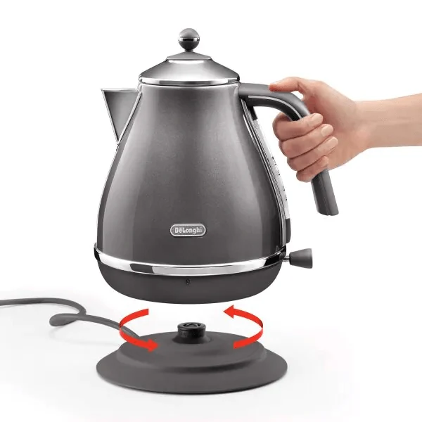 DeLonghi Icona Metallics 1.7L Wasserkocher - Grau | KBOT3001.GY