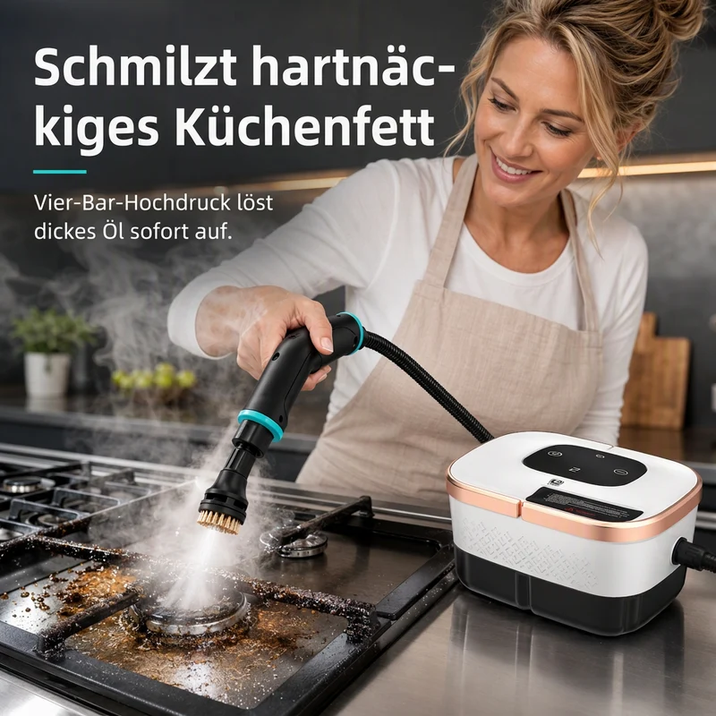 📢📢50% RABATT !♨️ Dampfreiniger mit Digitalanzeige – Hochdruck & Hochtemperatur, multifunktional für Küche, Bad & Haushalt