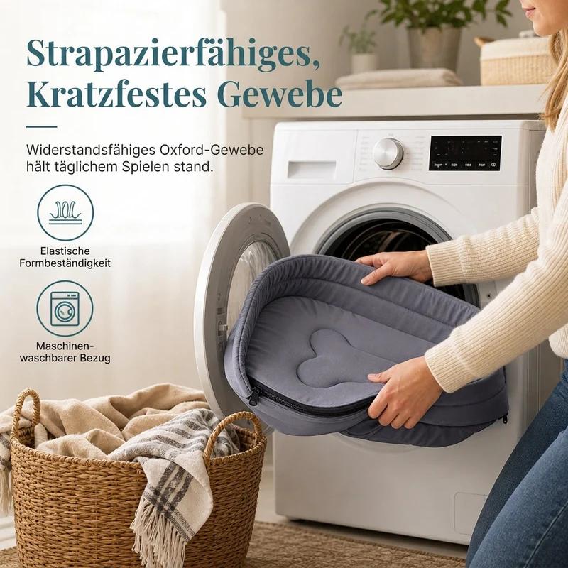 ✨50% RABATT NU! !✨Abnehmbares ovales Haustierbett aus Polar-Fleece und Oxford-Stoff mit feuchtigkeitsabweisender, rutschfester Unterseite und Schwammkissen für Hunde und Katzen
