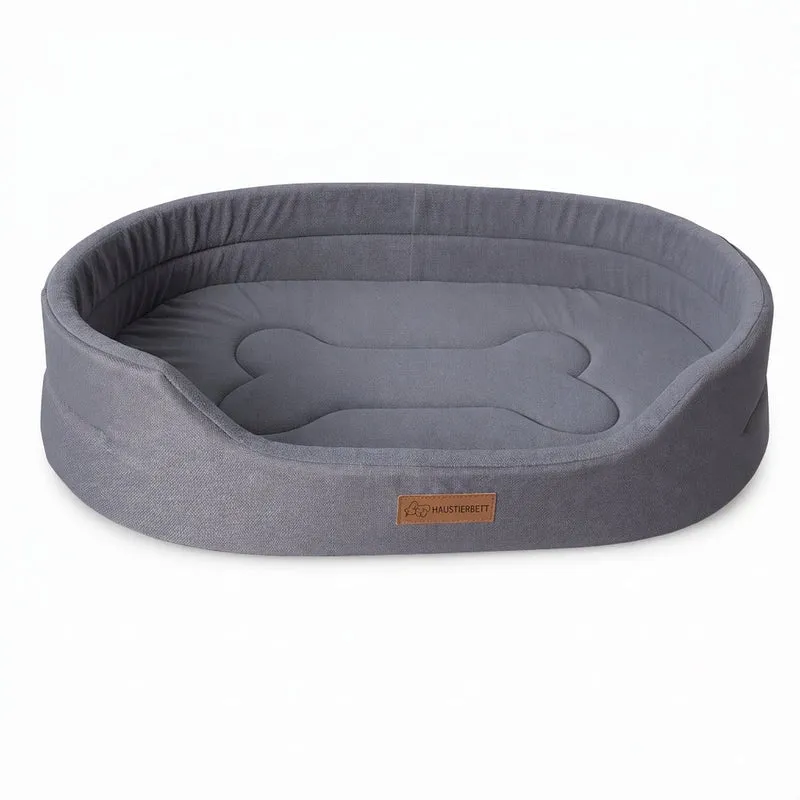 ✨50% RABATT NU! !✨Abnehmbares ovales Haustierbett aus Polar-Fleece und Oxford-Stoff mit feuchtigkeitsabweisender, rutschfester Unterseite und Schwammkissen für Hunde und Katzen