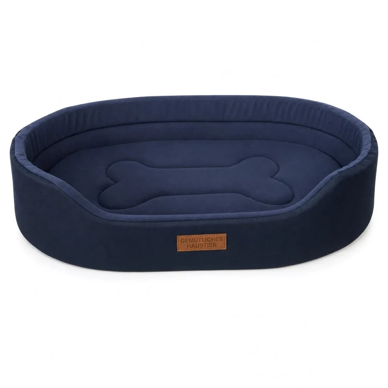 ✨50% RABATT NU! !✨Abnehmbares ovales Haustierbett aus Polar-Fleece und Oxford-Stoff mit feuchtigkeitsabweisender, rutschfester Unterseite und Schwammkissen für Hunde und Katzen