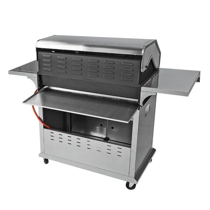 Gasgrill Grillwagen 7 Brenner 19,3 kW Edelstahl Thermometer