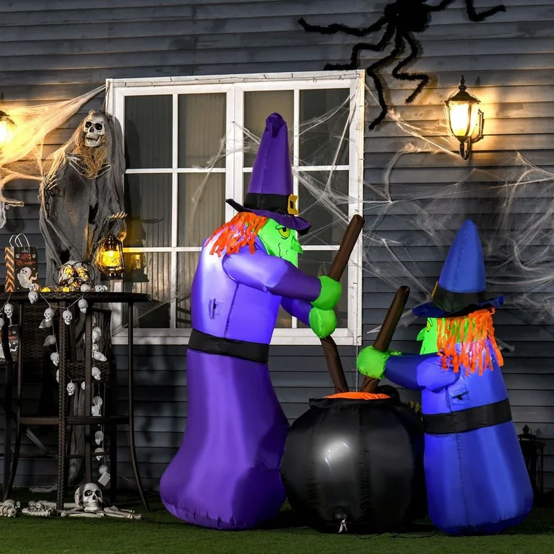 Halloween Aufblasbarer LED Zombie Kletterdeko Außendekoration 152cm