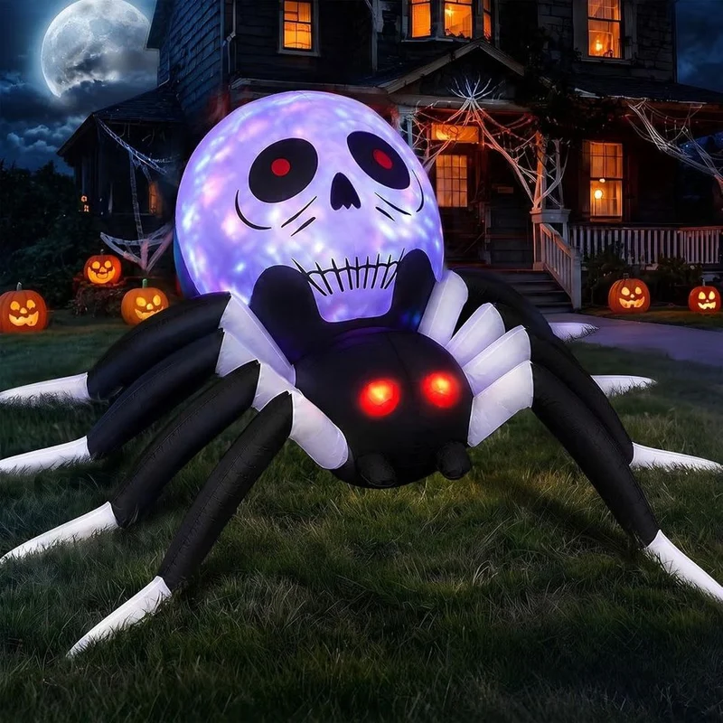 Halloween Aufblasbare Dachdekoration Hexe Katze XXL 244cm Gebläse
