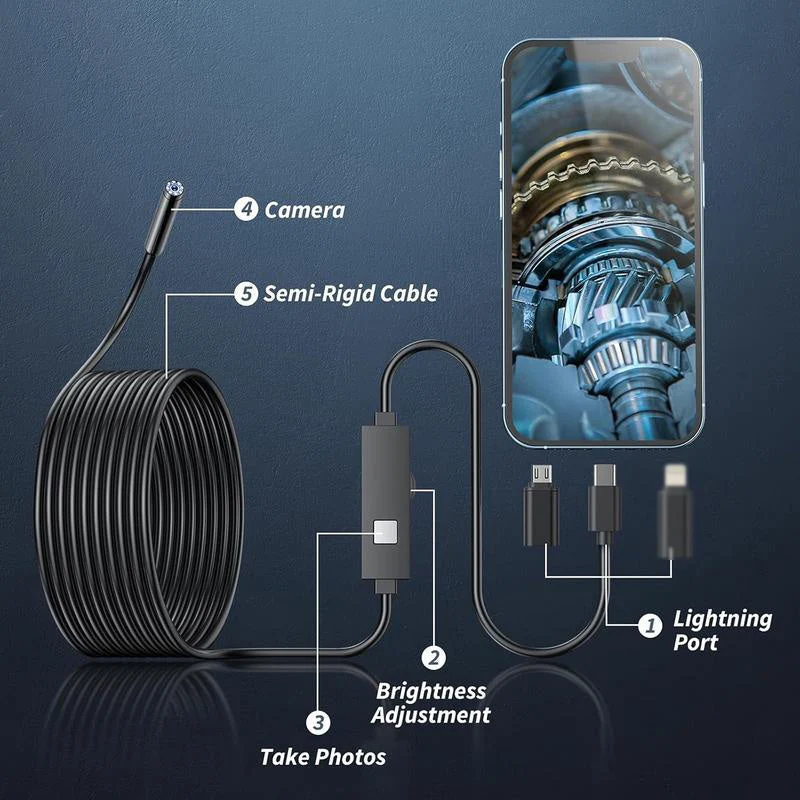 🔍⏳ 50% RABATT, ZEITLICH BEGRENZT! Wasserdichte HD-Endoskopiekamera – Flexible Sonde, klare Sicht & ideal für Reparatur, Inspektion & enge Stellen ✨