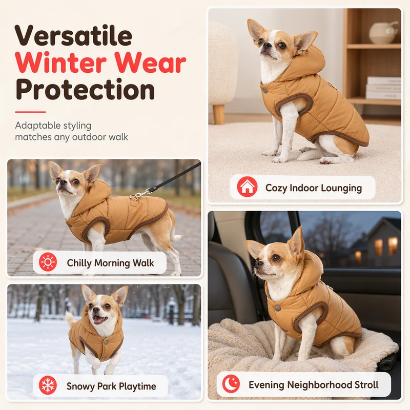 🐶 50% RABATT! ❄️ Hunde-Winterweste – Fleecefutter, winddicht & mit Anlein-Ring ✨