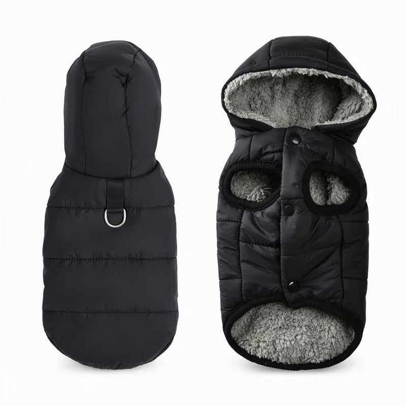 🐶 50% RABATT! ❄️ Hunde-Winterweste – Fleecefutter, winddicht & mit Anlein-Ring ✨