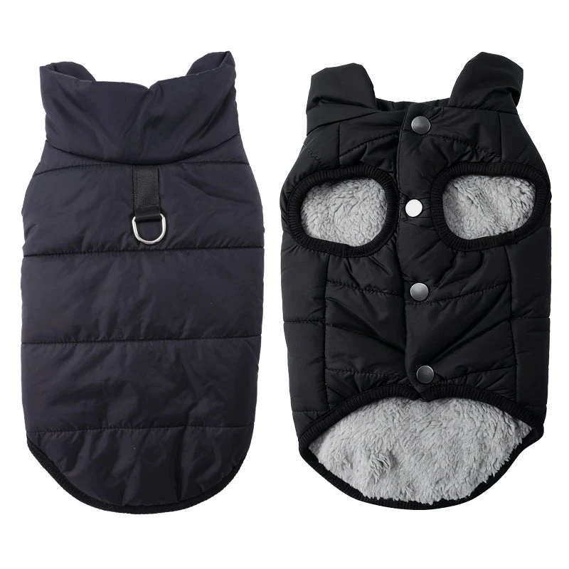 🐶 50% RABATT! ❄️ Hunde-Winterweste – Fleecefutter, winddicht & mit Anlein-Ring ✨